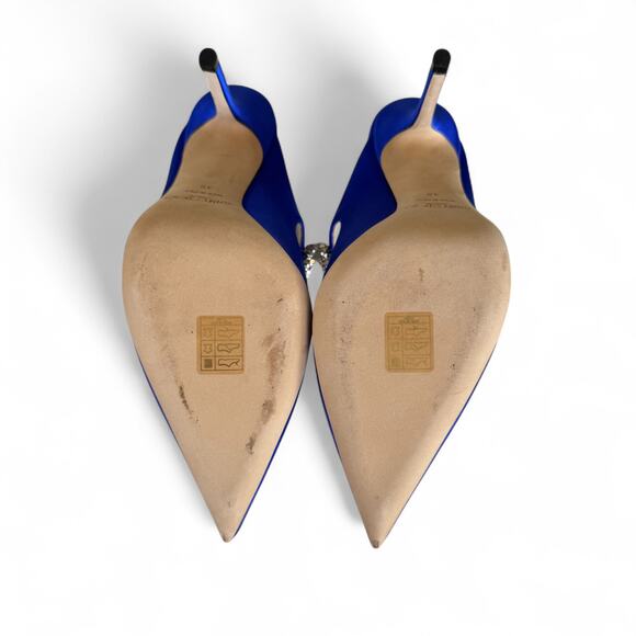 Jimmy Choo‎ Bing 100 Satin Crystal-Strap Mules Size 38 - Picture 6 of 12